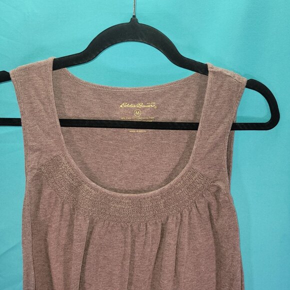 Eddie Bauer Womens Sleeveless Brown Top M Pima Cotton & Spandex - Picture 2 of 7